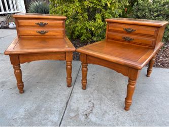 Antique Mid Century Modern Dresser Nightstand End Table Furniture Set Good Condition