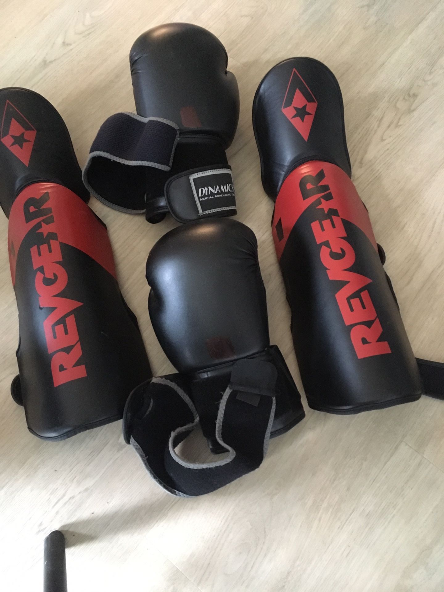 MMA Boxing Gloves And Shin Guards