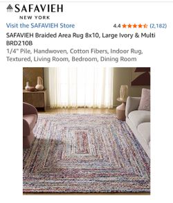 Free Safavieh Braided Area Rug 8x10 Ivory Multi