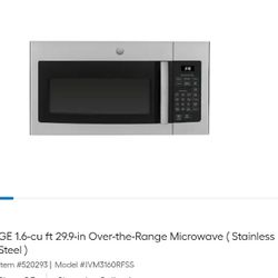 GE Over The Oven Microwave - Never Been Used