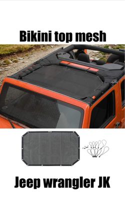 Bikini top shade mesh fit Jeep Wrangler 2007 thru 2017