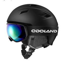 Odoland Ski Helmet and Goggles Set, Snowboard Helmet Glasses for Men, Women & Youth - Shockproof/Windproof Gear for Skiing, Snowboarding