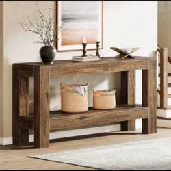 New Other ByBlight Turrella 63” Rectangle Wood Console/Sofa Table, Brown