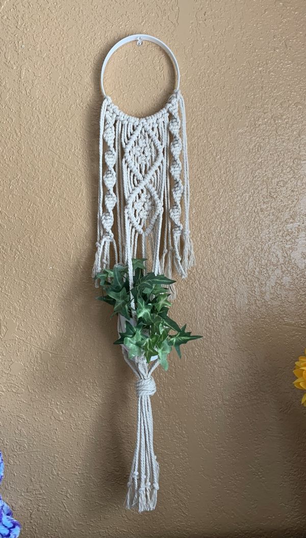 Macrame mini plant holder / macrame wall hanging for Sale
