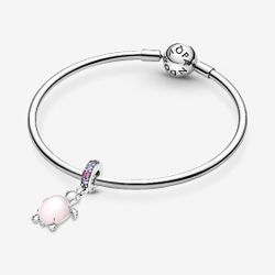Pandora Murano Glass Pink Sea Turtle Dangle Charm