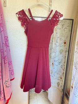 Girls Dress Burgundy Dress