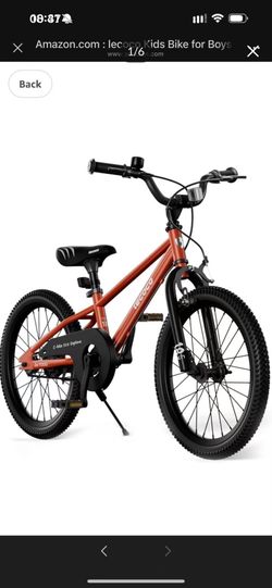 Brand new in box Kids Bike for Boys Girls, 18 Inch Children's Bicycle with Training Wheels Pedal Brakes Handbrake & Kickstand Training Bike for Kids a