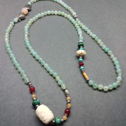 Chrysocilla, Chrysoprase, Rose Quartz, Turquoise, & More Necklace
