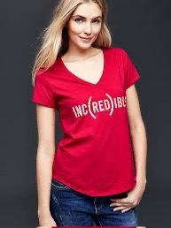 Gap Red V-Neck Graphic Tee