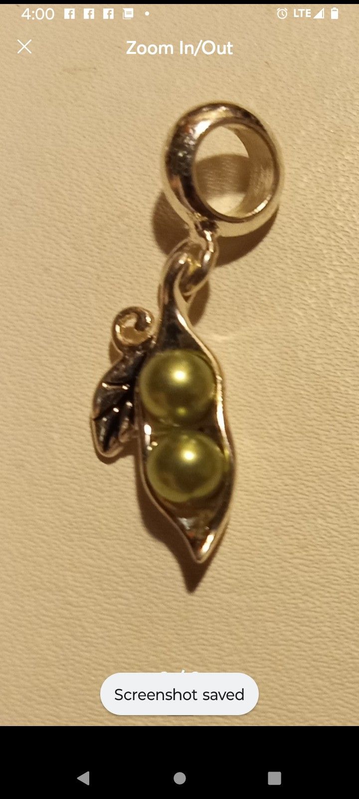 Davinci Beads Peapod charm