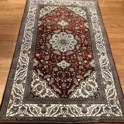 3 X 5 100% Silk Persian Hand Knotted Rug 