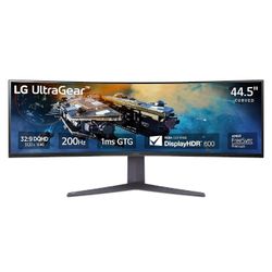 LG 45GR65DC-B Ultragear Curved Gaming Monitor 45-Inch 32:9 QHD 200Hz 1ms UltraWide Display AMD FreeSync Premium Pro VESA DisplayHDR 600 HDMI 2.1 x2 DP