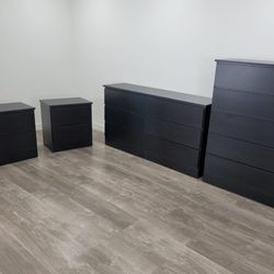 DRESSER,CHEST AND 2 NIGHTSTANDS - CÓMODA,GAVETERO Y 2MESITAS DE NOCHE 