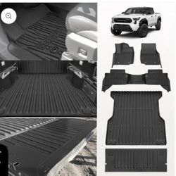 Toyota Tacoma 2024/25 Floor Mats, Truck Bed Mat, Tailgate Mat. All Weather Liners. TripleAliners.