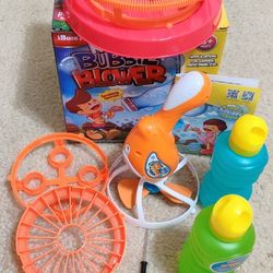 Bubble Machine Gun with 3 Bubble Wands - Dip & Press Bubble Fan Blower 1000+ Bubbles Per Min