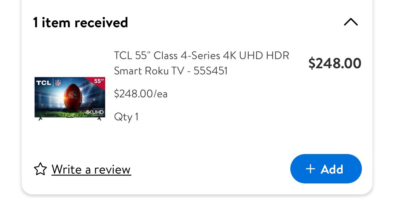TCL 55” Smart Roku TV
