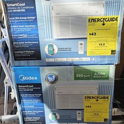 Midea 8,000 BTU Easy Cool Inverter SMART Window Air Conditioner, Cools up to 350 Sq. Ft. With Remote Control