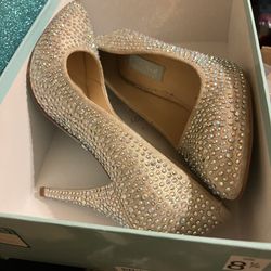 Betsy Johnson High Heel Shoes Rhinestone Size 8 Designer