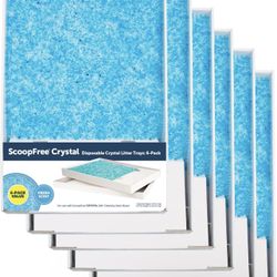 PetSafe ScoopFree Crystal Cat Litter Tray Refills – Premium Blue Crystals, 6-Pack – Disposable Tray – Includes Leak Protection & Low Tracking Litter –