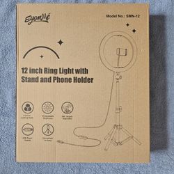 NIB 12in Ring Light With Stand