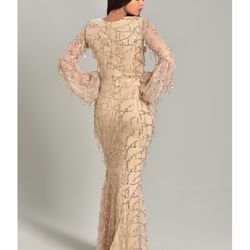 Elegant Bridesmaid Dress, Women's Plus Sequin Fringe Decor