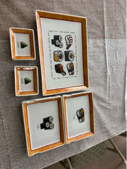 Ceramic sushi serving set