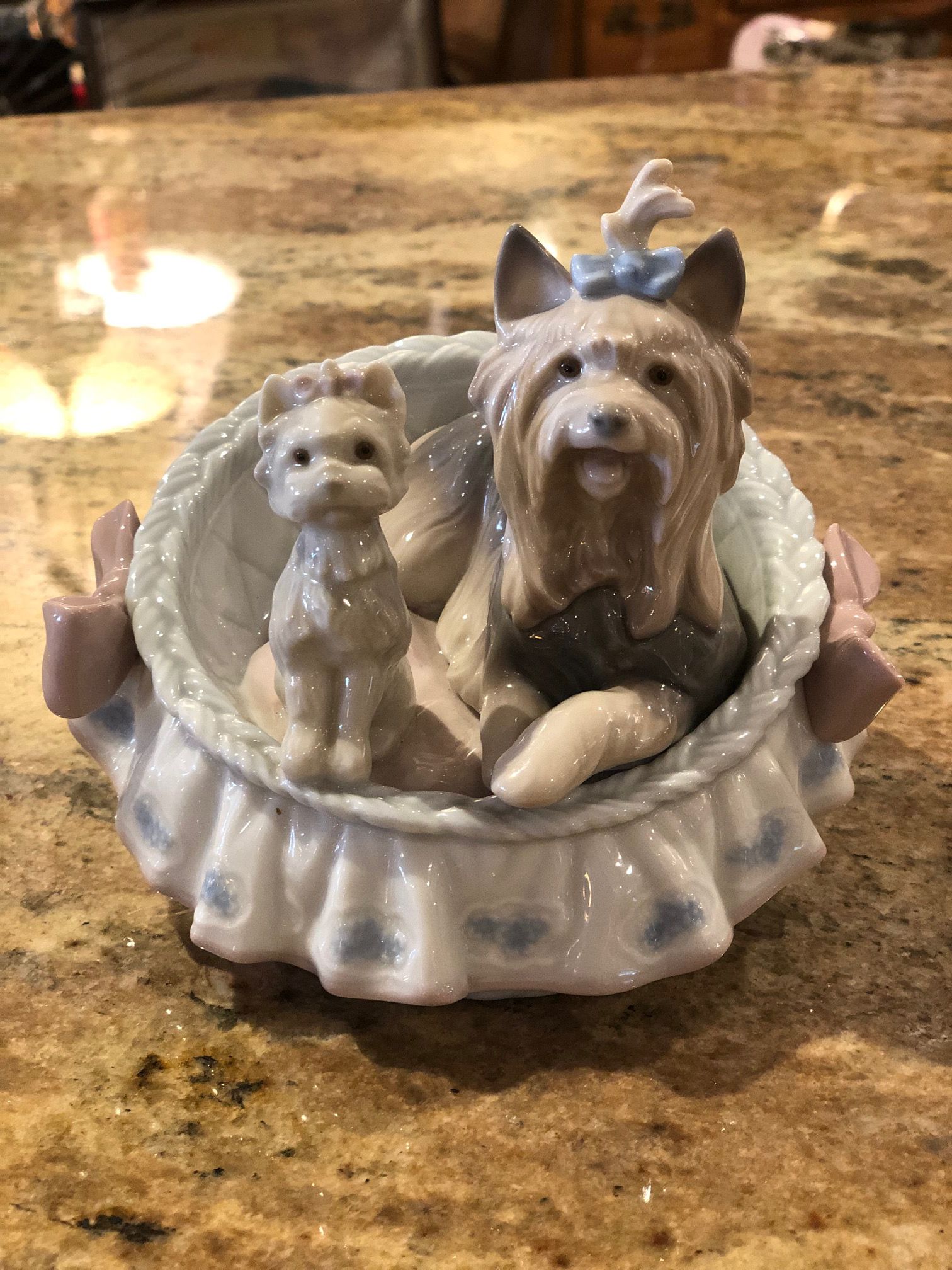 Lladro Figurine "OUR COZY HOME" Yorkshire Terrier Yorkie Dog