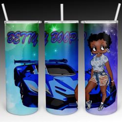 Betty Boop Blue Car Tumbler