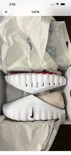 Size 14 Nike Mind 001 Slides Pregame Mule White Speed Red