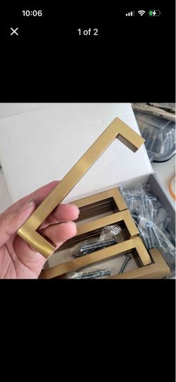 Brushed Gold Square Cabinet Pulls – Set