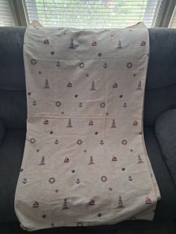 7 Nautical Lighthouse And Beach Fabric
