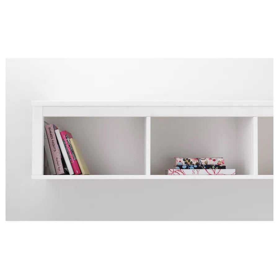 Wall-mounted Shelf/Cubbies, Solid Wood, White