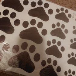 Dog Paw Stickers 76 Pieces