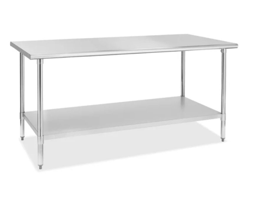Deluxe Stainless Steel Uline 24x72 Table