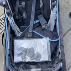 Uppababy strollers with rumble seats and carry bags set of two