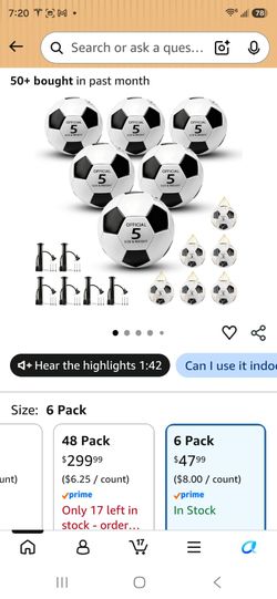 Set of 6 soccer balls NEW