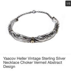 Vintage Sterling Silver Necklace Choker