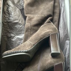 Via Spiga High Suede Taupe/Gray High Boots 9.5 Reduced 