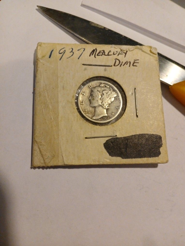 1937 Mercury Dime, 10 Cents, In Very Good Condition