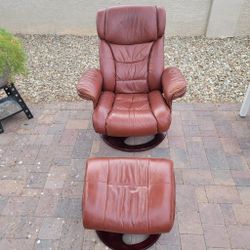 Lane Stressless Recliner Chair And Ottoman Brown Leather Sofa Rocking Chair
