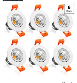 2 Inch LED Downlight, 3W Recessed Lighting, Dimmable, 3000K Warm White Light, CRI80, LED Controller Ceiling Lights, Pack of 6
