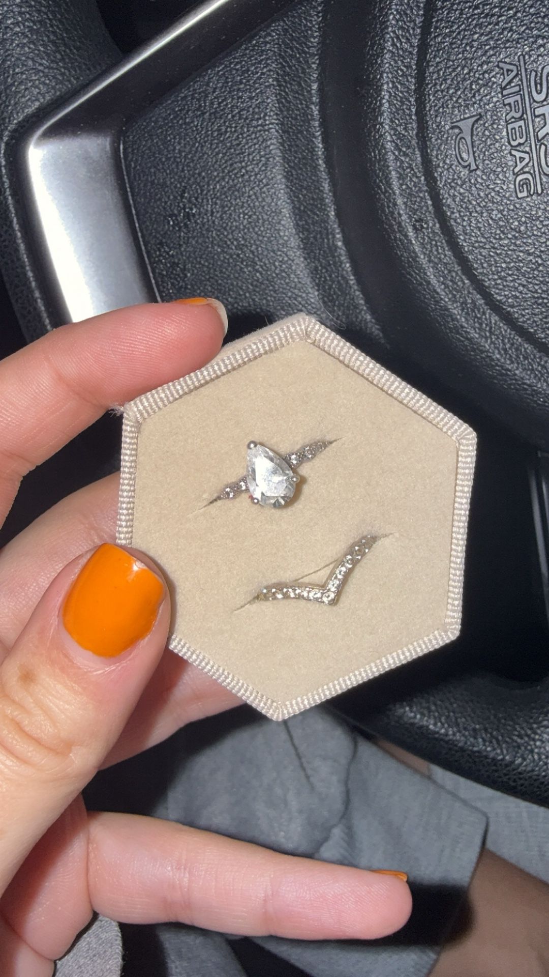 Silver Engagement Ring Set (size 6)