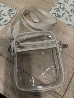 Clear Crossbody Bag with White Trim
