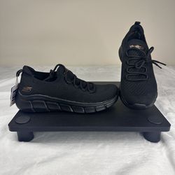 Skechers Women's BOBS Sport Lace Up Athletic Shoes Blk #117121 Size 6.5 NWOB