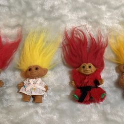 3” Vintage Troll Dolls with Clothes  - $12.00 Each
