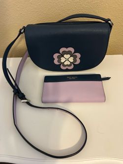 Kade Spade Reilly Flap cross body dark blue like new