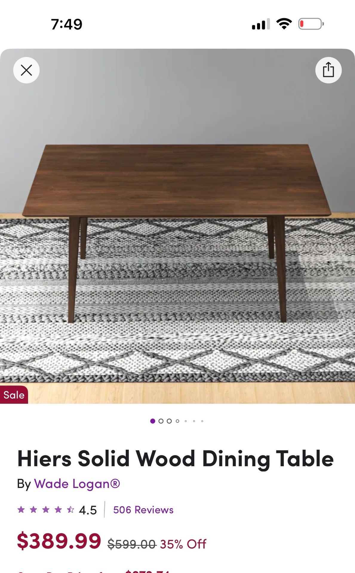 Dining table wood.