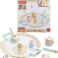Fisher-Price Wood Pretend Play Toy Tea Set