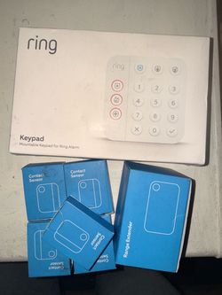 2nd gen New Never used Ring alarm key pad WiFi extender and door and window sensors