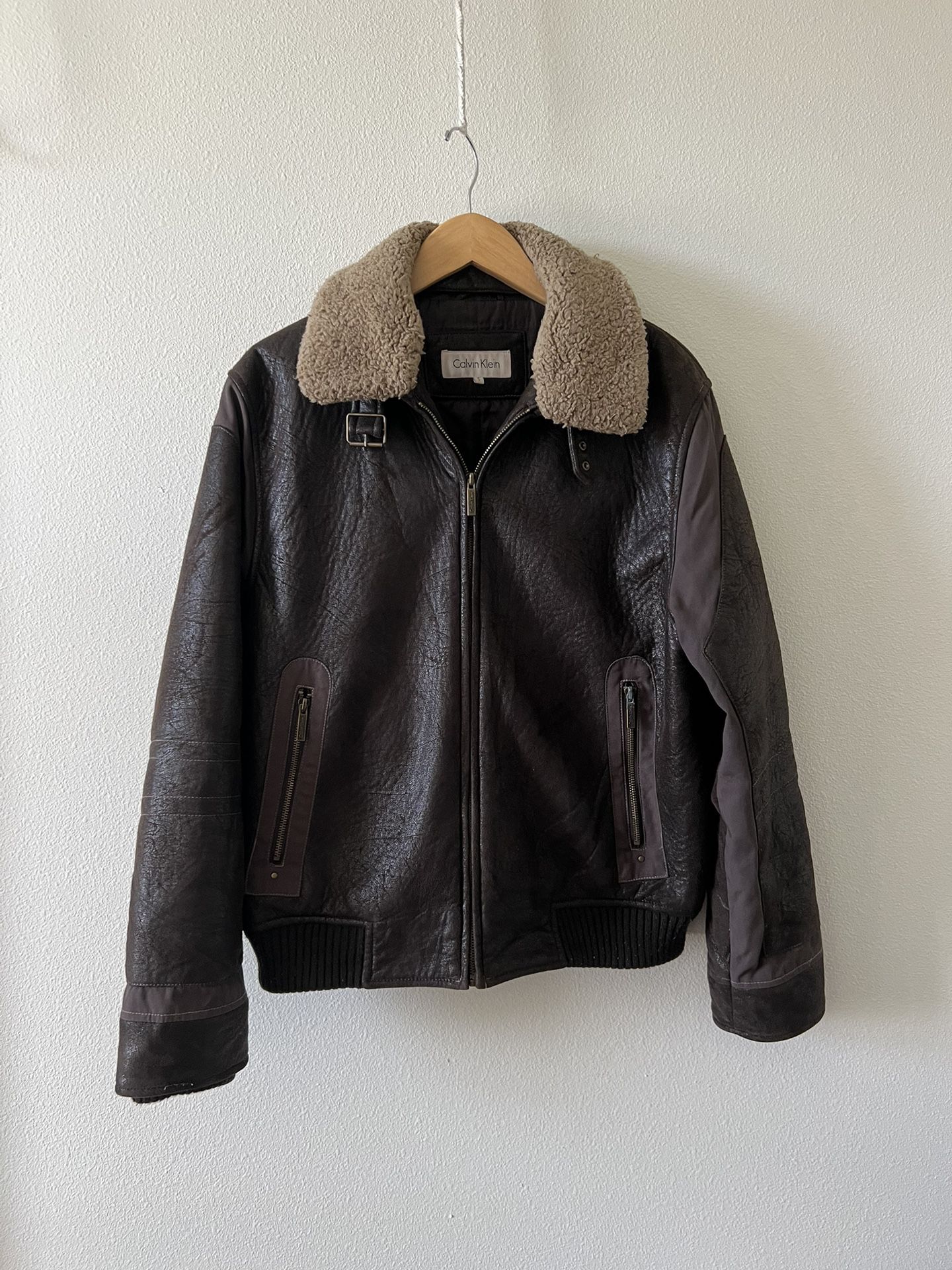 Men’s Calvin Klein faux shearling Sherpa jacket size Small
